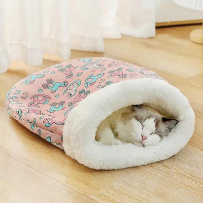 Warm Cat Sleeping Bag Fluffy Feel Thickened Winter Pet Pocket Type Quilt Bed Kitten Puppy Soft Comfortable Nest Pet Supplies