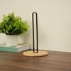 Black Wood Paper Towel Holder Free-Standing Tissue Stand Simple Vertical Napkin Holder  for Kitchen