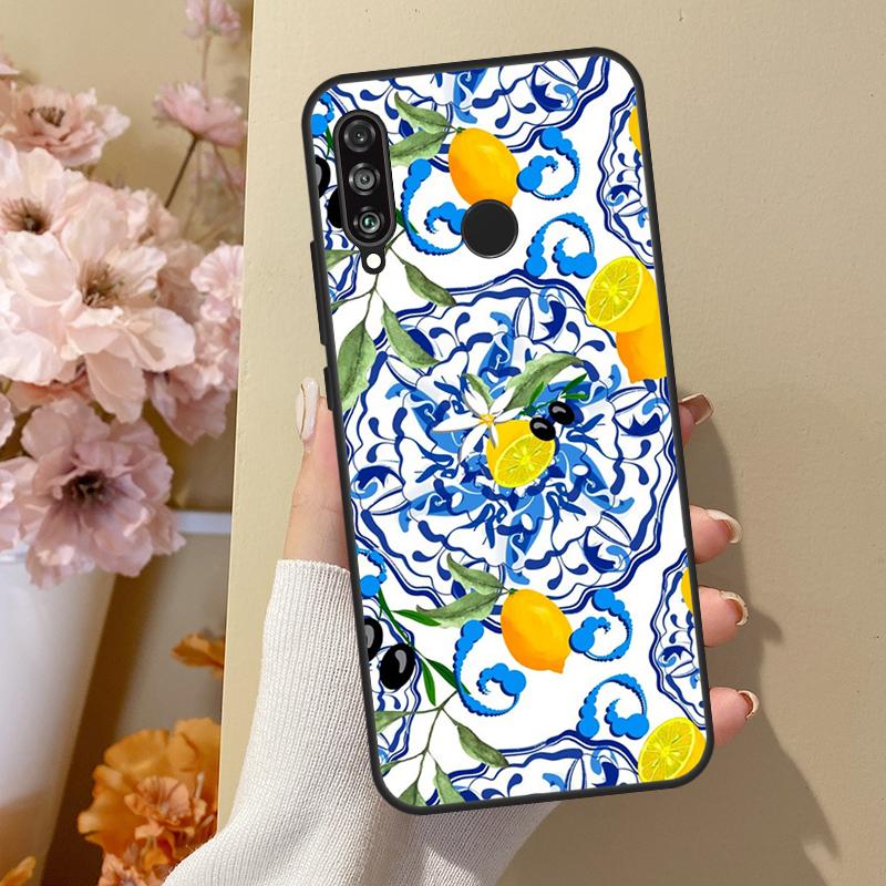 Mediterranean Lemon For Huawei Nova 12i 8i 11i 12s 9 10 SE Y60 Y70 Y90 Y72 Y73 Y61 Y91 P60 Pro P30 P40 Lite Case
