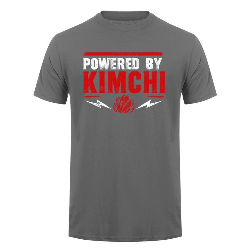 Funny Powered By Kimchi Shirt Unisex Korean BBQ Food Graphic Tee Spicy Kimchi Lover T Shirt Casual Streetwear Short Sleeve DA
