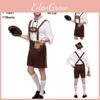 High Quality Men Oktoberfest Clothing Costume Set With Elegant Solid Shirt And Shorts