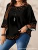 Plus Size Women's Leopard Print Patchwork T-shirt for Spring & Autumn