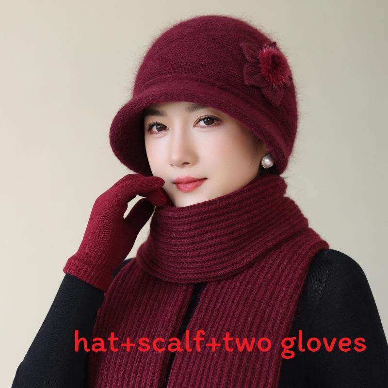 Knitted Elderly Hat With Double Layer Warmth For Seniors Winter Use