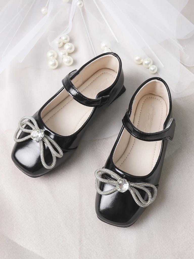 2025 Children Princess Leather Shoes for Girls Spring New Fashion Soft Comfortable Elegant Chic Bowtie Party Wedding Dress Shoes