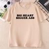 Funny Big Heart Tee Y2K Adult Short Sleeve T Shirt Unisex Causal Loose Cotton Comfortable Tshirts 90s Tshirt Streetwear Clothes
