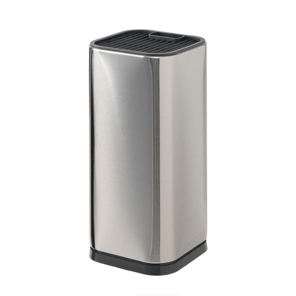 Quadratischer Messerblock aus Edelstahl mit Wasserablauf Messerhalter Messeraufbewahrungsbox