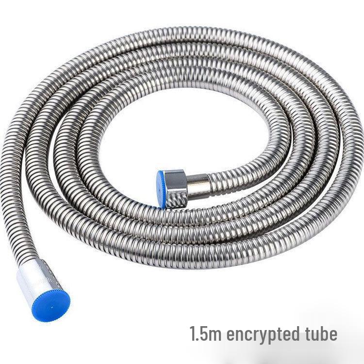 Explosionsgeschützter Duschschlauch und Duschkopf aus Edelstahl - Galvanisch beschichtet, Verdickt & Verschlüsselt, Erhältlich in Längen von 1,5 m, 2 m und 3 m