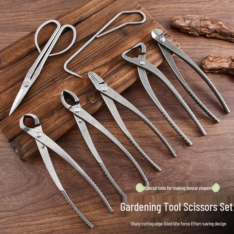 Portable Stainless Steel Gardening Tool Set with Pliers, Diagonal Cutters, Bud Shears, and Oxford Cloth Bag