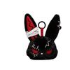 Gothic Bunny Plush Keychain Charm with Bandage Kawaii Key Ring Pendant Car Bag Ornament Halloween Gift Prank Toys