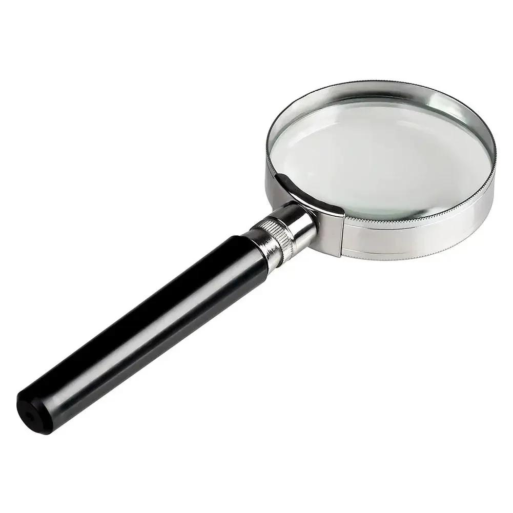 

Portable 10X Handheld Magnifying Glass, Retro Handle Magnifier Eye Loupe Glass With Metal Handle High Magnification For Rea S8A6 чорний