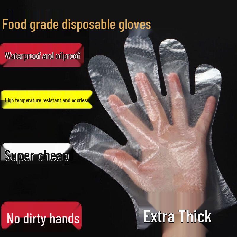 ZISIZ Extra Thick Disposable Plastic Gloves