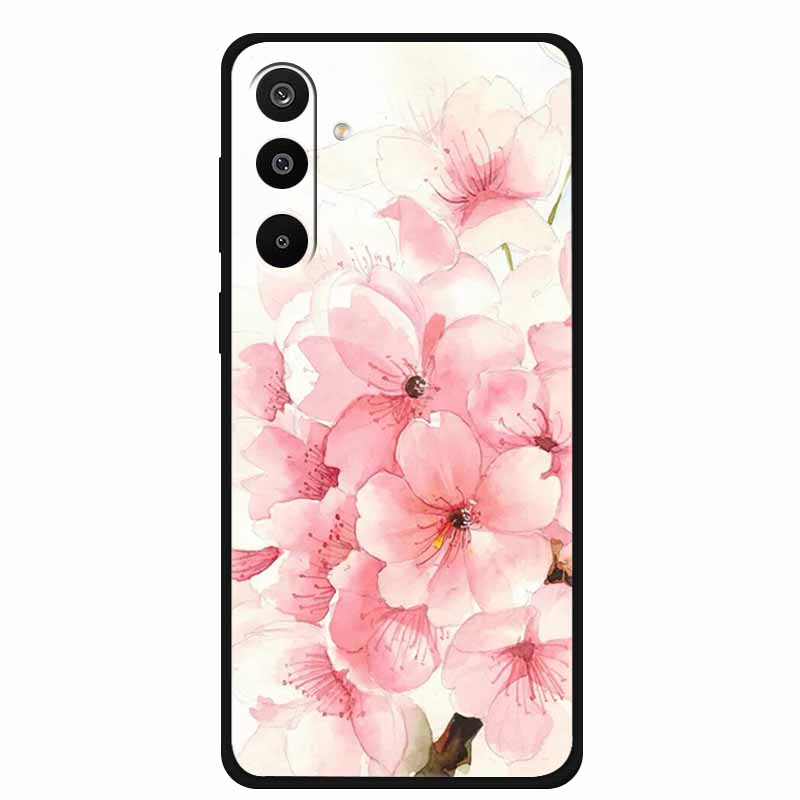 For Samsung Galaxy A36 5G Case Flowers Printed Silicone Phone Cases Cover for Samsung A26 5G TPU Shells A 26 36 Black TPU Coques