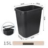 Thickened Square Plastic Wastebasket for Hotel Rooms, Bathrooms, and Restaurants