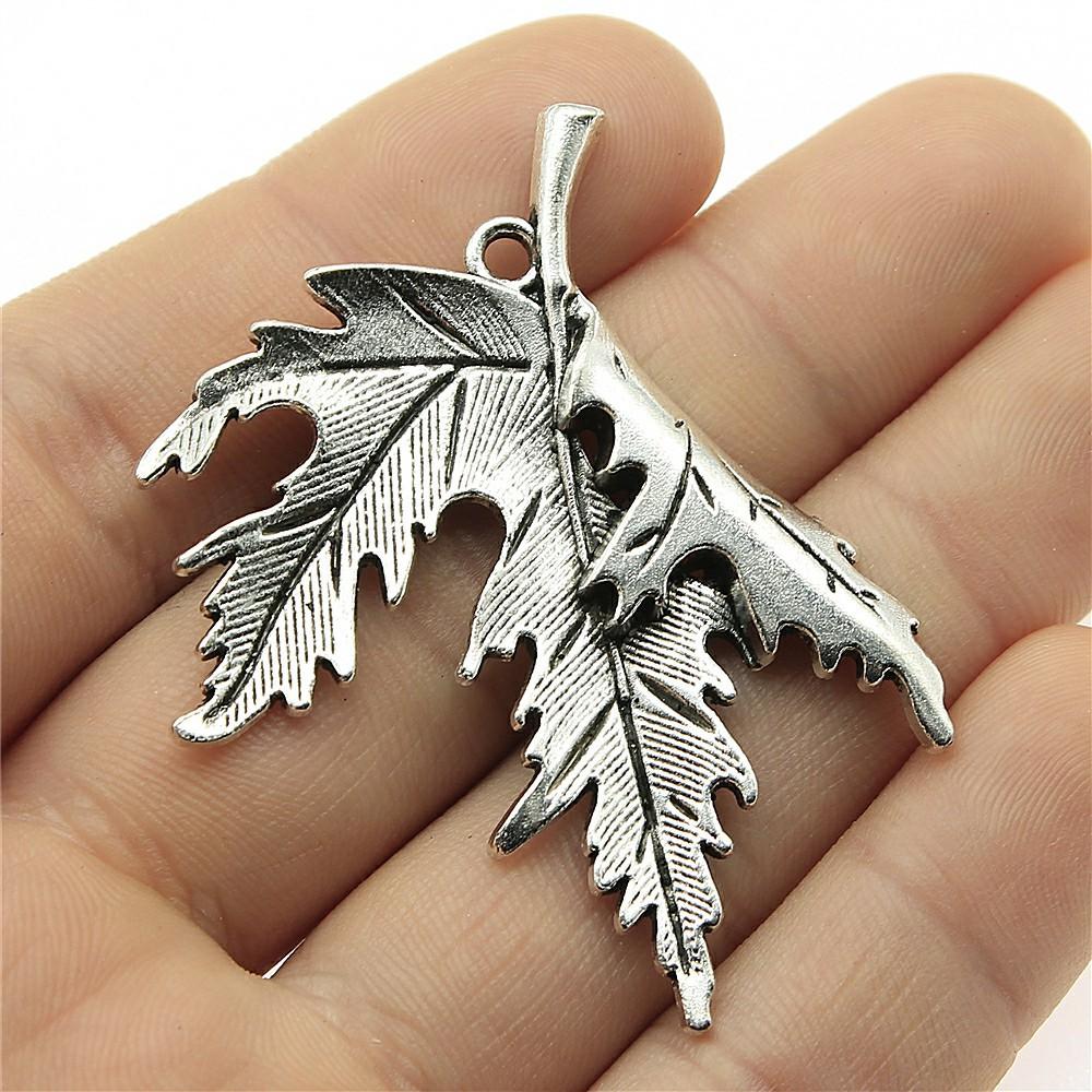2pcs Charms Leaves Antique Silver Color Leaves Branch Charms Pendant Jewelry Leaves Charms For Jewelry Making