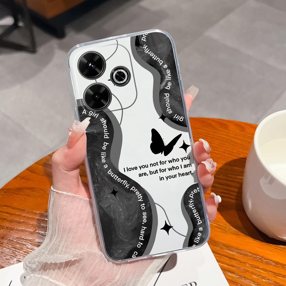

For Redmi 13 Phone Case Simple Fashion Transparent Back Cover For Xiaomi Redmi13 4G Soft TPU Silicone Anti Drop Bumper Fundas Redmi 13 (4G)