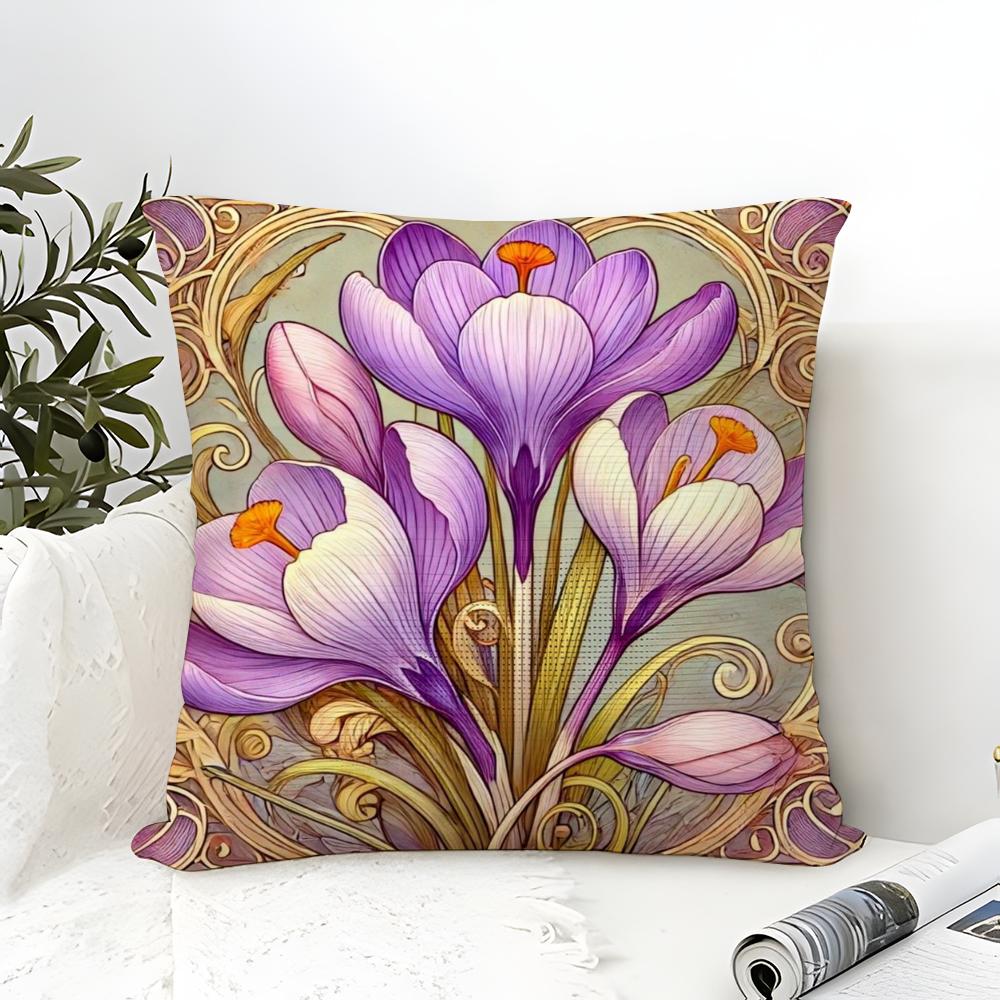 Diverse Painted Floral Prints Pillow Case Linen Pillow Case Sofa Home Decor Cushion Cover Cushion Cove
