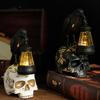 Halloween Crow Skull Night Light Table Lamp Halloween Decorative Skull Lamp Gothic Decorative Night Light Resin Craftsmanship