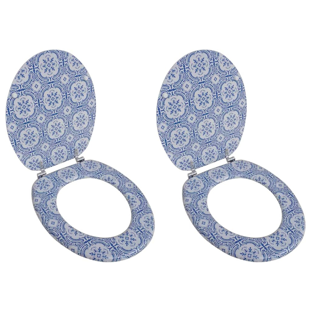 Sièges de toilette avec couvercles 2 pcs MDF Porcelaine