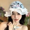 Summer Spring Crochet Bucket Hat Woman Commutes Camping Taking Photo Fisherman Hat with Pleated Trim for Girlfriend