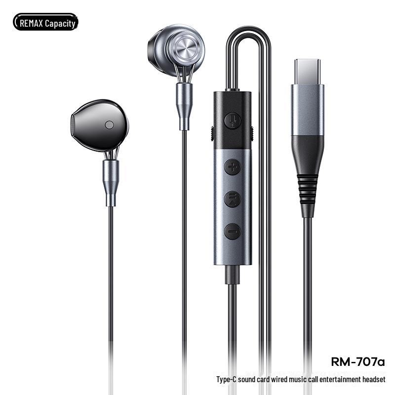 

Проводные наушники Remax Type-C со встроенной звуковой картой для караоке и записи живого выступления