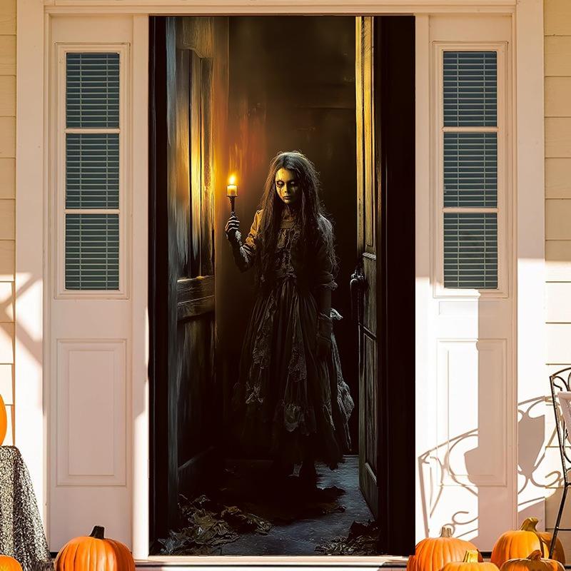 Halloween Outdoor Decoration Ghosts Skeleton Animated Ornament With Lighted Eyes Creepy Laughter Halloween Hanging B Durable