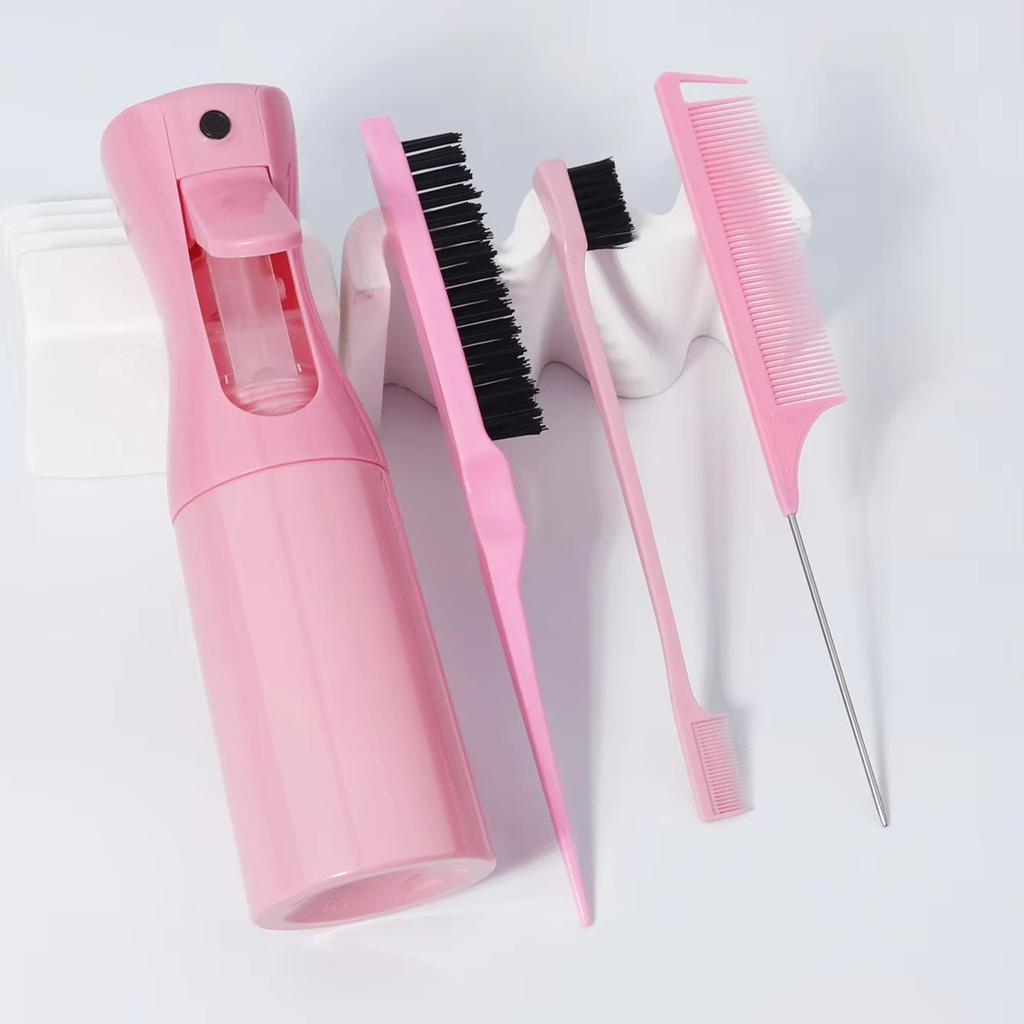 4pcs Comb Spray Bottle Set, Tease Comb Mouse Tail Comb Edge Brush for Back Brushing,slicking Hair For Hair Accessories