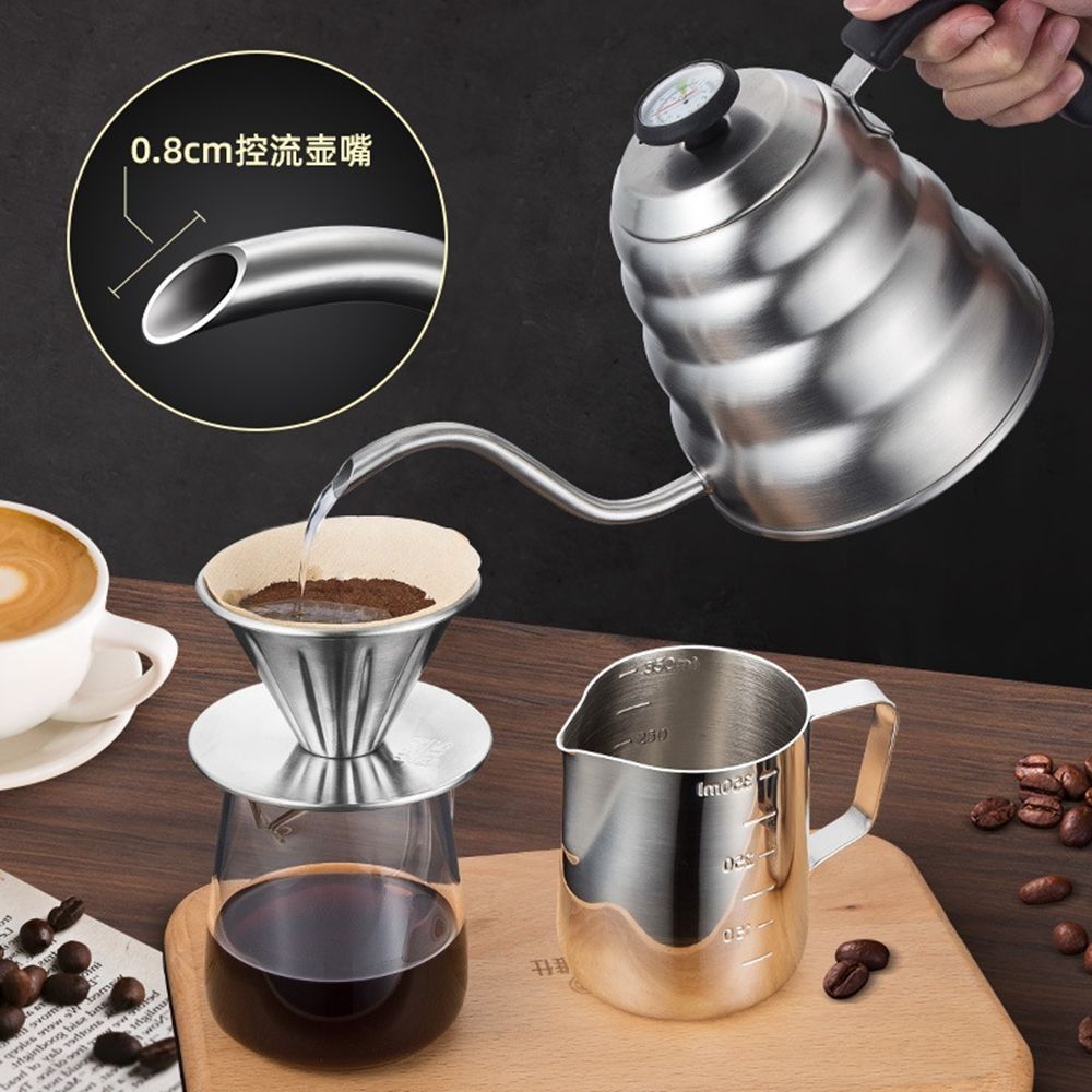 Exact Thermometer Gooseneck Kettle 304 Stainless Steel Coffee Kettle Tea Pot  Office Use