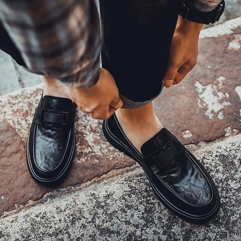 Fashion Casual Slip on Formal Dress Loafers Breathable Soft Flats Handmade Male Non Slip Driving Flats Luxury Brand Men Leather Shoes