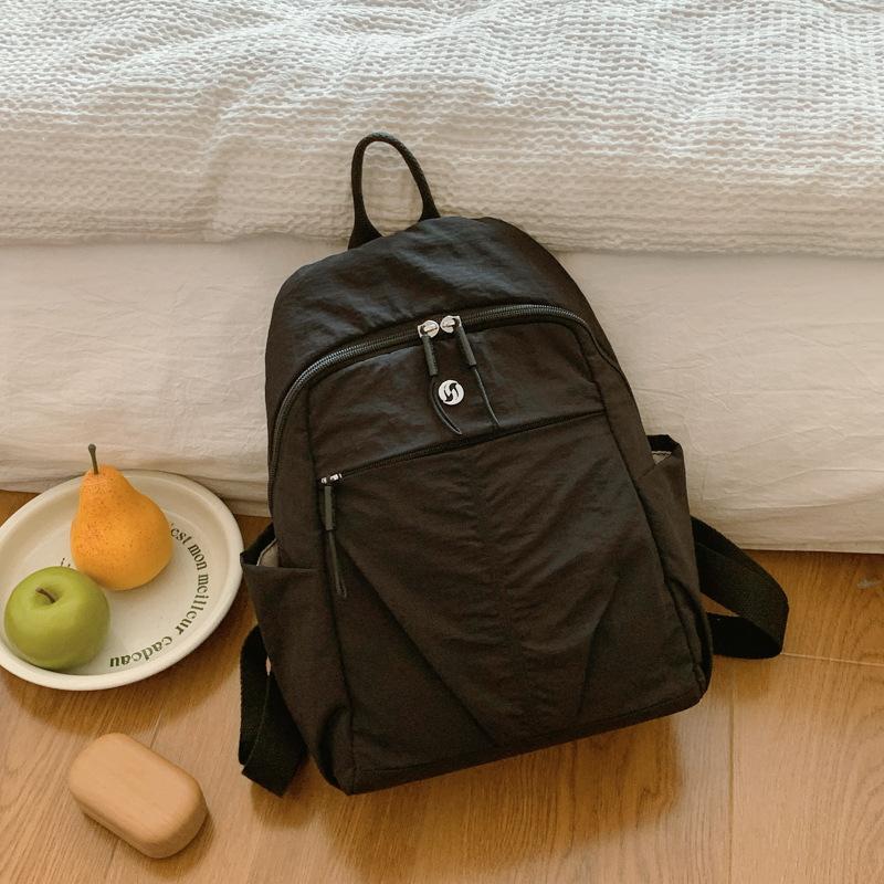 High Quality New Nylon Women Backpack Female Travel Bag Backpacks Schoolbag for Teenage Girls Solid Color Bookbag