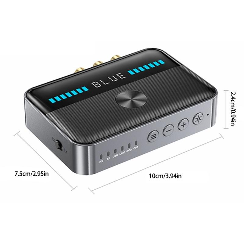 Bluetooth-compatible Adapter with 5.3 Chip, Display, Long Battery Music Receiver for Devices