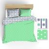 Ropa de cama 160X200 R036 Blanca Verde Menta Estrellas Blancas Estrellas 58N 222N