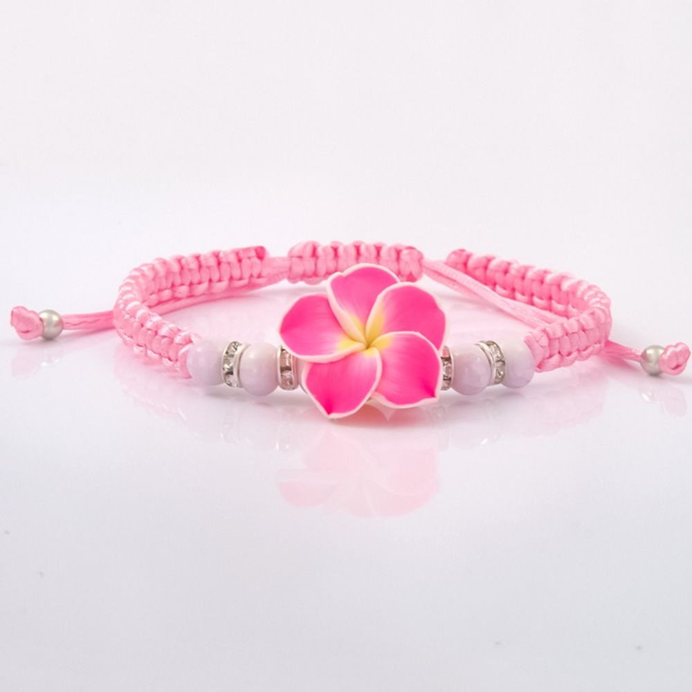 Beads Flower Bracelet Colorful Egg Flower Bangle Polymer Clay Braid Rope Bracelet Party Jewelry