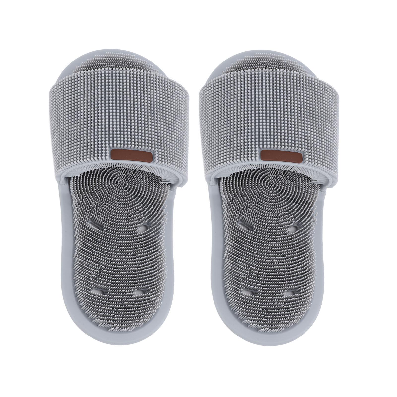 

1 пара тапочек для мытья ног, 360 градусов, силиконовый скребок для душа, силиконовый очиститель для ног с Su Grey