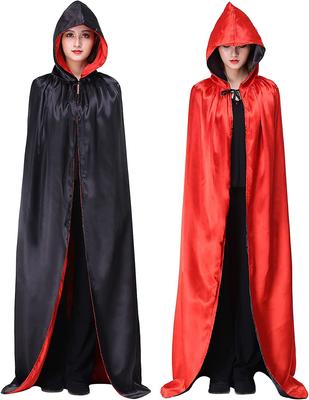 JUTOSU Halloweenský plášť, styl Dracula, pro děti i dospělé, Rekvizita pro kostým, Čert, Upír, Kouzelník, Oboustranný červeno-černý, Unisex plášť