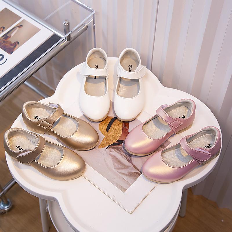 Fashion Versatile Girls' Shoes 2025 Spring New Kids Leather Shoe Simple Girls' Casual Shoes Anti Slip Child Performance Shoe