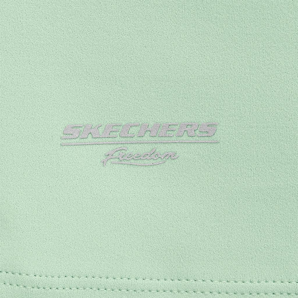 Skechers Freedom Fitness Logo Slim Fit Stand Collar Knitted Long Sleeve T-Shirt Women tops Smoke-Green P125W105-0312