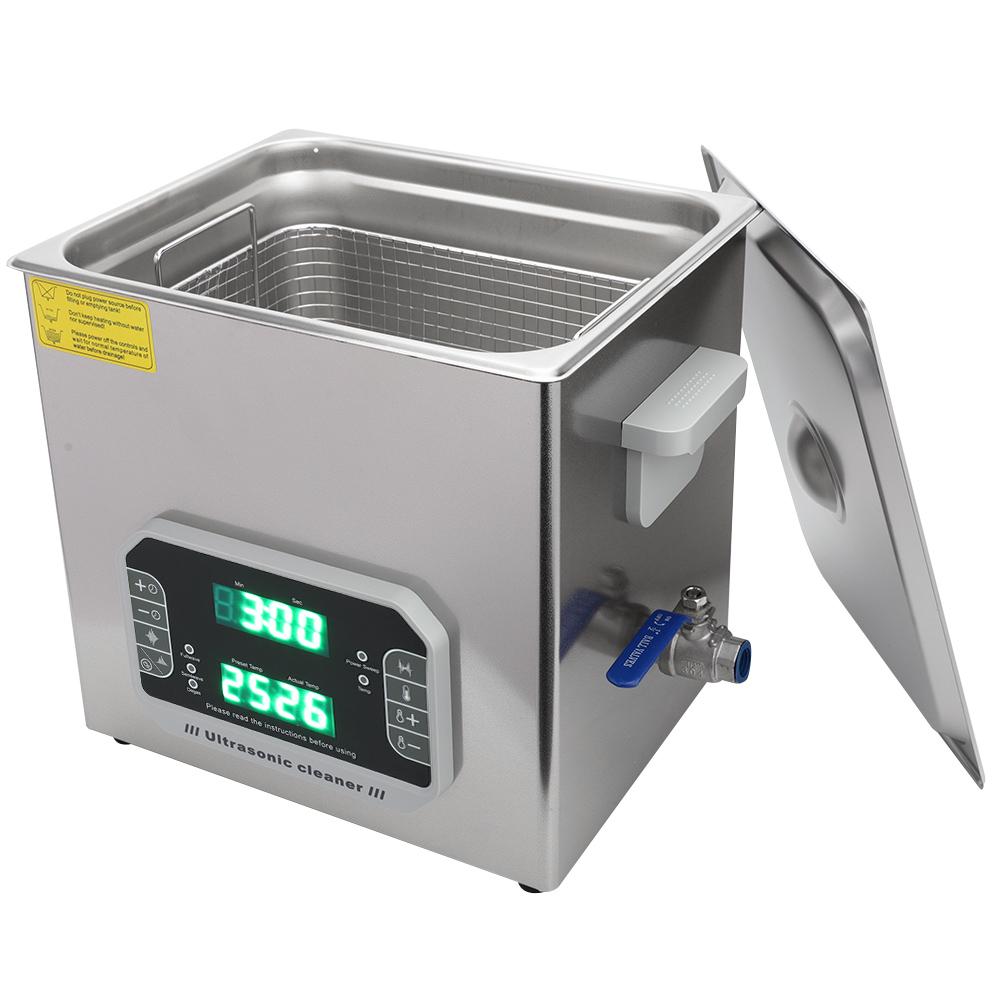 10L Ultrasonic Cleaner Multifunctional Waterproof Touch Stainless Steel Jewelry Glasses Cleaning Tool US Plug 100 127V