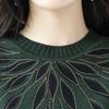 Dress for Woman Cotton Winter Warm Round Neck Long Sleeve Vintage Casual Printed Long Stretch Knit Sweater Dresses