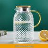 Bo Yiduo 1.4L Borosilicate Glass Pitcher with Gold Stainless Steel Lid