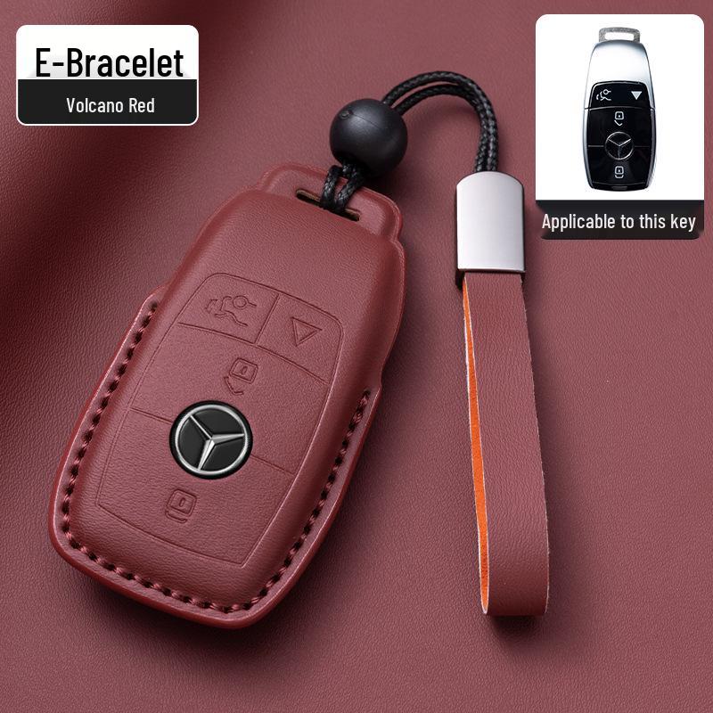 Mercedes-Benz Original Color Nappa Leather Key Case for GLE, GLAC200L, C260L, E300L, E-Class, S-Class, and C-Class.