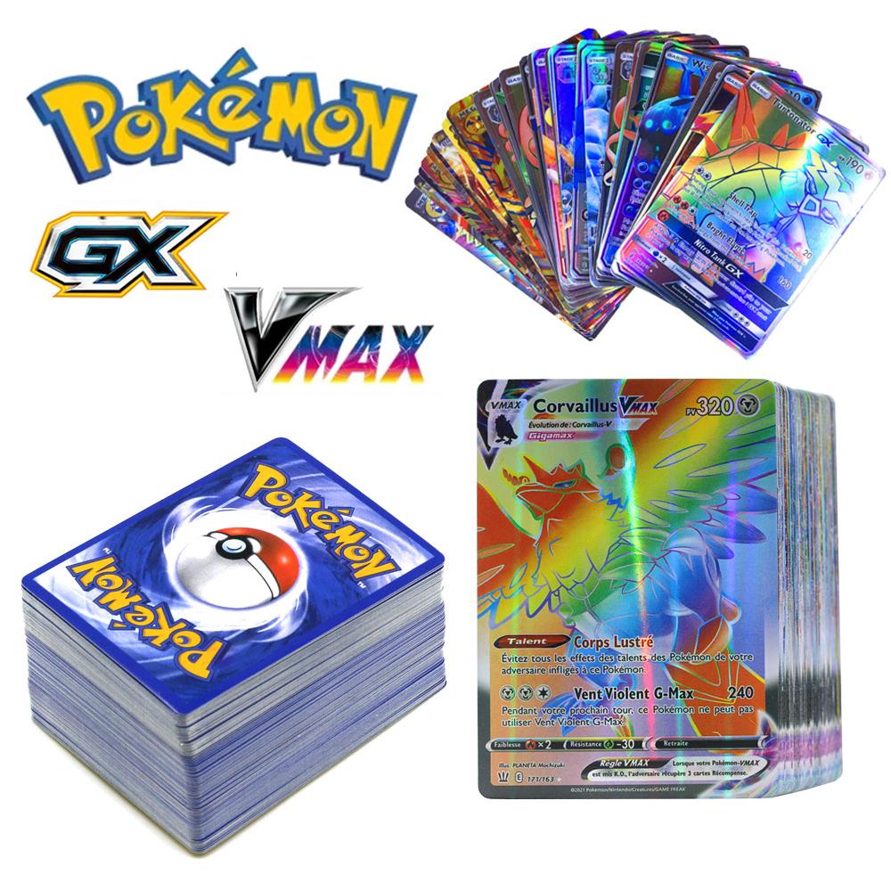 

100Pcs Pokemon Cards Shining VSTAR GX EX VMAX MEGA TAG TEAM Energy Trainer Charizard Pikachu Collection Battle Card I17 30PCS - MEGA