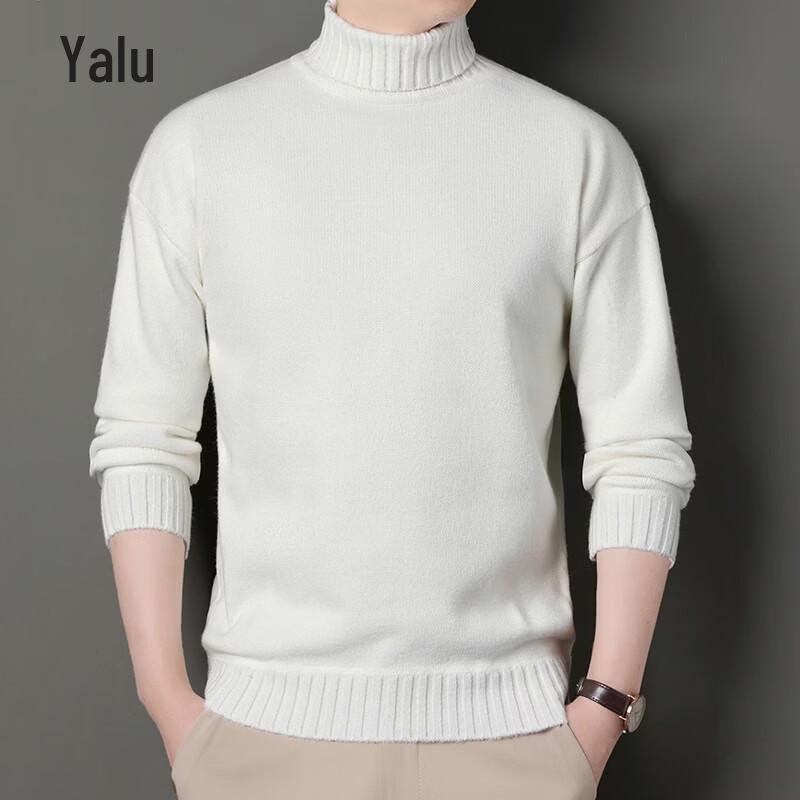 Yalu Men's Fleece-Lined Mock Neck Knit Sweater