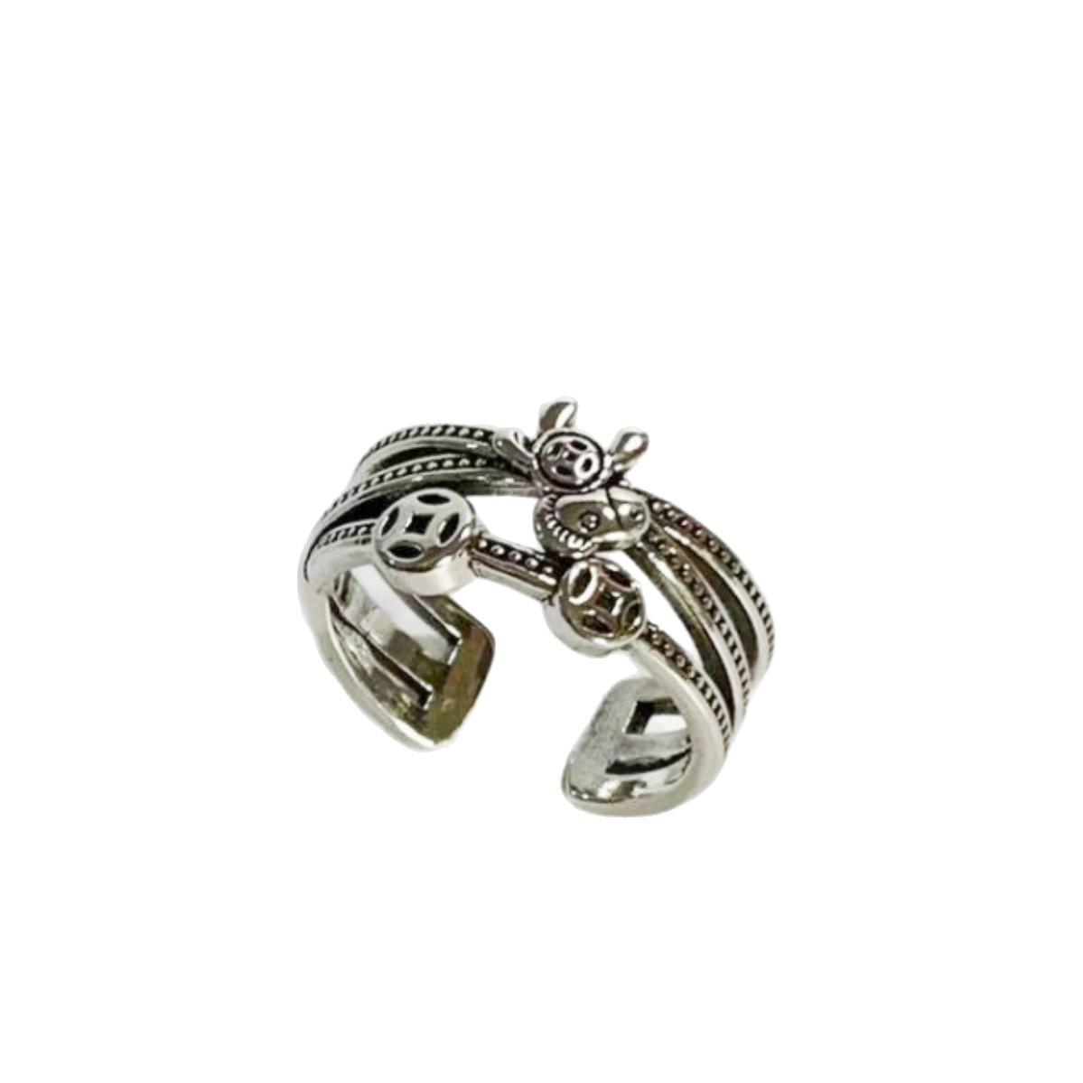 Korean Retro  Get Rich Soon  Adjustable Women s Ring