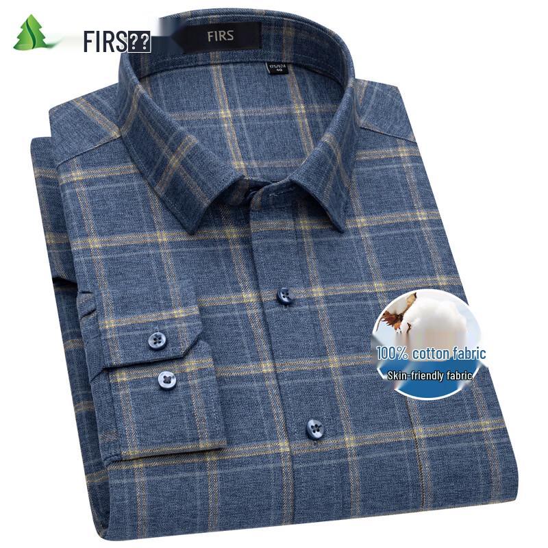Мужская клетчатая рубашка FIRS из байки L