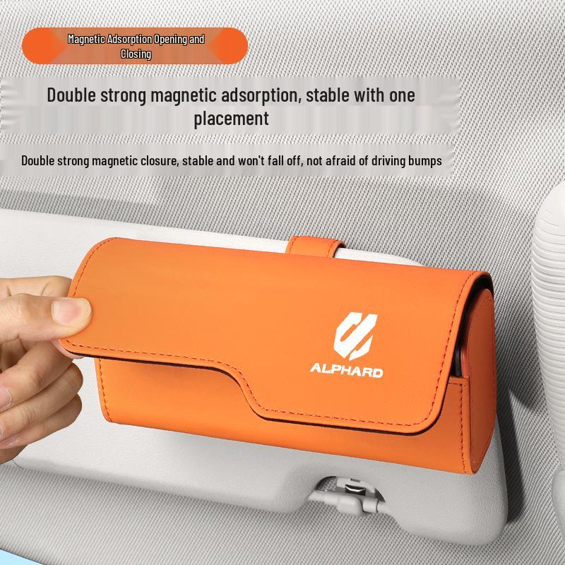 Magnetic Sunglasses Clip & Storage for Alphard, Vellfire, and Crown Visors