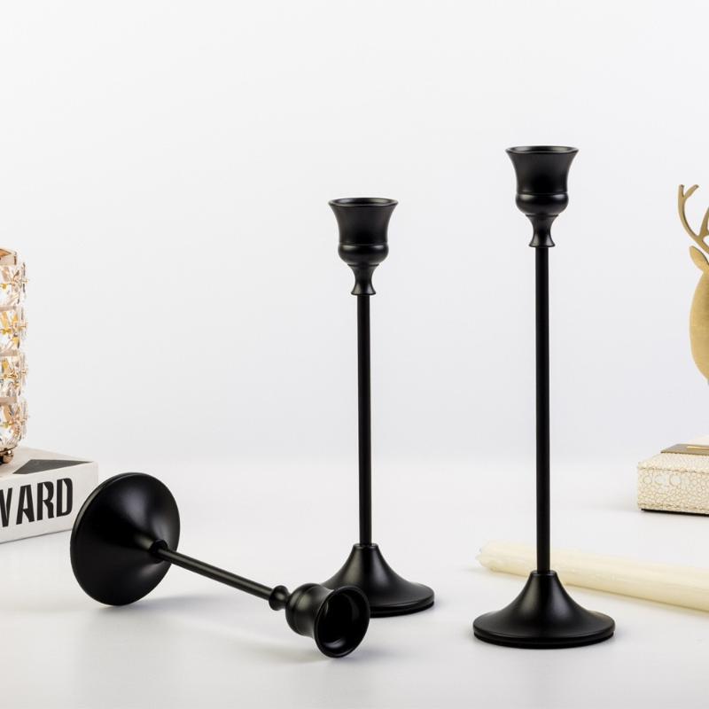 Sæt af 3 Guld Koniske Lysestager Moderne Metal Lysestager til Bordborddekoration Bryllup & Boligindretning