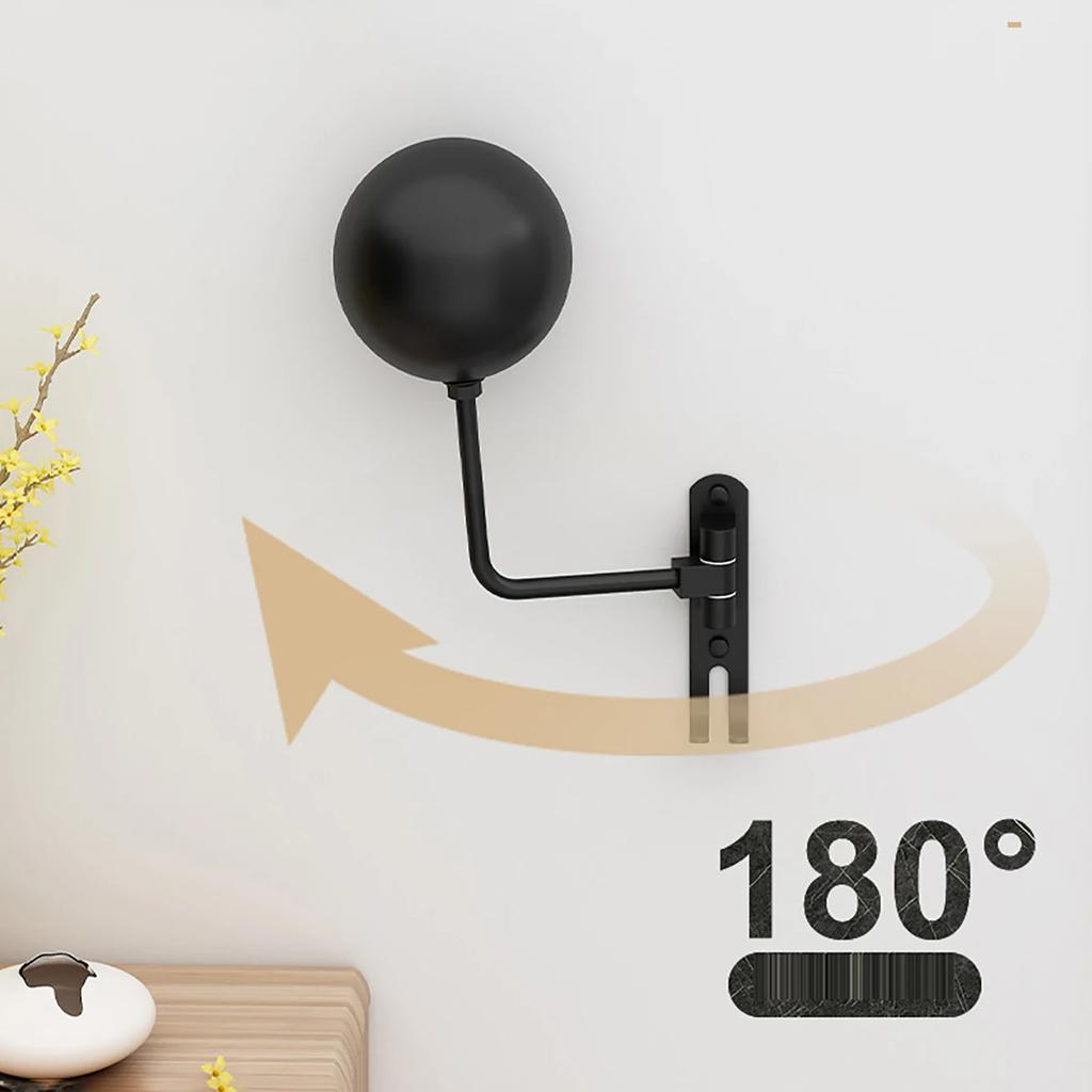 Wall Mount Metal Motorcycle Helmet Rack - Adjustable Bike & Bicycle Helmet Holder with 180° Rotation,Space-Saving Storage Hanger