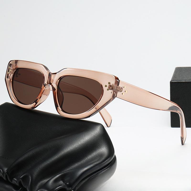 

Солнцезащитные очки в маленькой оправе «кошачий глаз» с рисовыми гвоздями, модные и универсальные персонализированные солнцезащитные очки с защитой от ультрафиолета для женщин