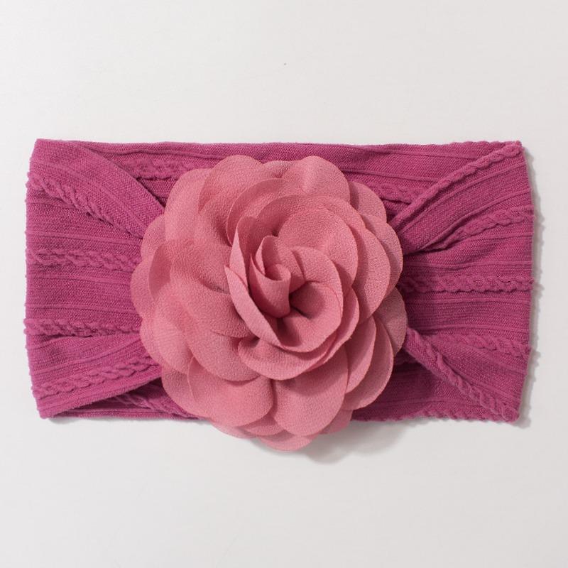 New Jacquard Baby Elastic Headband Cute Solid Color Flower Children's Headband Four Seasons Thin Baby Jewelry