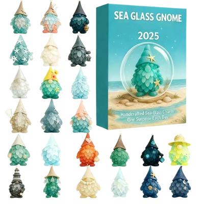 Christmas Calendar Advent 2025 2D Acrylic Ornament 24 Days Sea Glass Gnome Countdown Calendar To Christmas Toys for Learning